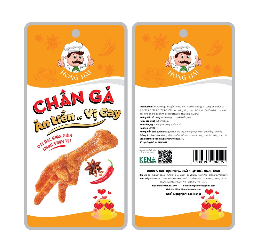 Chân Gà Ăn Liền Vị Cay (45±5) g – Hong Hai